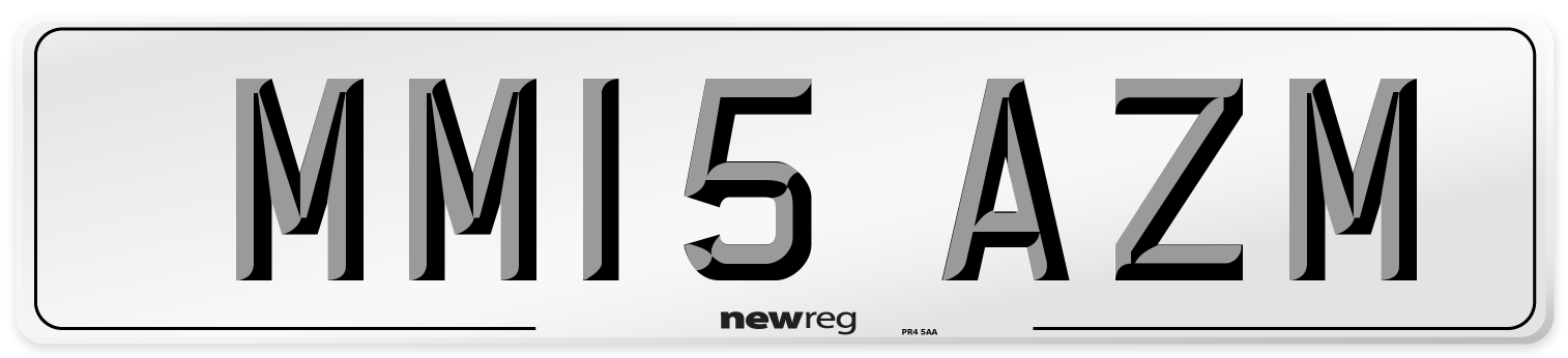 MM15 AZM Number Plate from New Reg